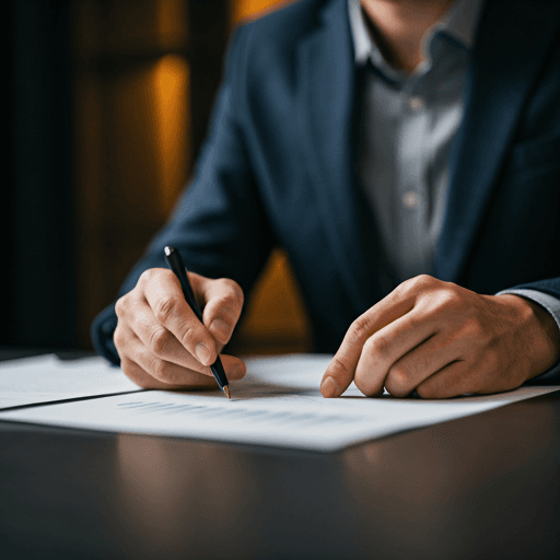 Primer plano de una persona tomando notas con concentracion total.